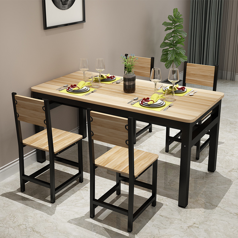 Bàn ghế ăn hình chữ nhật kết hợp nhà gia đình 4 người 6 nhà hàng ăn vặt căng tin ăn sáng nhà hàng thức ăn nhanh bàn ghế đơn giản - Hình 2 Bàn ghế ăn hình chữ nhật kết hợp nhà gia đình 4 người 6 nhà hàng ăn vặt căng tin ăn sáng nhà hàng thức ăn nhanh bàn ghế đơn giản - Hình 2