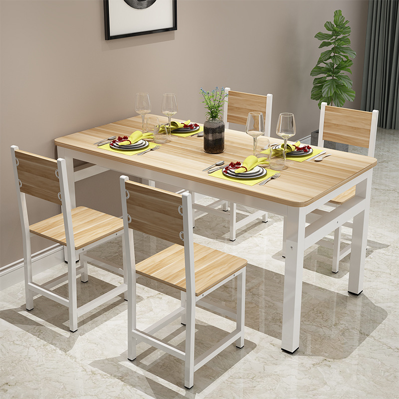 Bàn ghế ăn hình chữ nhật kết hợp nhà gia đình 4 người 6 nhà hàng ăn vặt căng tin ăn sáng nhà hàng thức ăn nhanh bàn ghế đơn giản - Hình 3 Bàn ghế ăn hình chữ nhật kết hợp nhà gia đình 4 người 6 nhà hàng ăn vặt căng tin ăn sáng nhà hàng thức ăn nhanh bàn ghế đơn giản - Hình 3