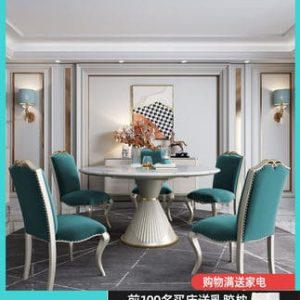 Bàn ghế ăn hình tròn nhập khẩu.