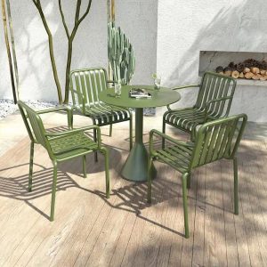 Bàn ghế ăn ngoài trời quán trà sữa Bàn ghế tròn nhỏ ngoài trời Bàn ghế cafe sân vườn Bàn ghế ngoài trời bình dân - Hình 2