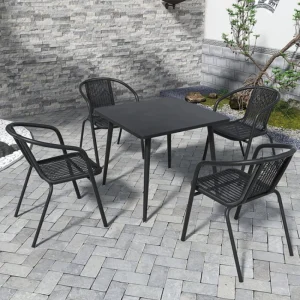 Bàn Ghế Ăn Ngoài Trời Sân Trắng Bàn Vuông Dài Ngoài Trời Thường Ngày Salon De Jardin Bộ Bàn Ghế Sân Vườn WK50HY - Hình 2