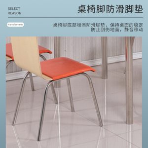 Bàn ghế ăn nhanh inox nhà ăn sinh viên chia Bàn ghế ăn nhân viên quầy ăn nhanh 4 chỗ bán buôn - Hình 2