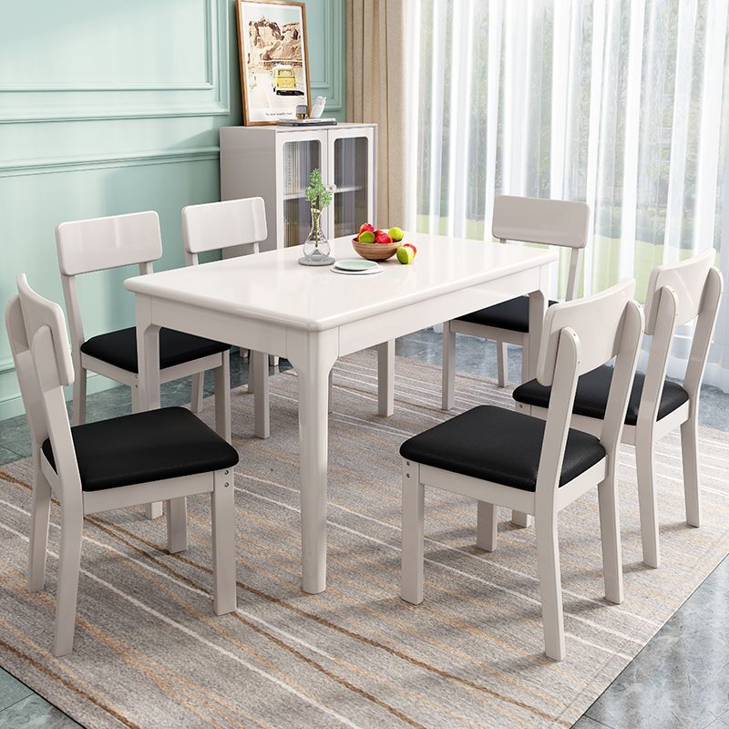 bàn ghế ăn toàn bộ bằng gỗ kiểu Bắc Âu gia đình 6 người hiện đại hộ gia đình bàn ăn hình chữ nhật bằng gỗ - Hình 4 bàn ghế ăn toàn bộ bằng gỗ kiểu Bắc Âu gia đình 6 người hiện đại hộ gia đình bàn ăn hình chữ nhật bằng gỗ - Hình 4