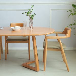 Bàn ghế Bắc Âu Bàn ăn gỗ đặc hình bầu dục phòng nhỏ log Bàn ghế ăn cafe Bàn ghế ăn dài - Hình 4