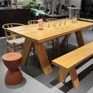 Bàn ghế Bắc Âu Bàn ăn Italy bằng gỗ nguyên khối Bàn dài Bàn cà phê Bàn ăn gia đình Bàn gỗ hình chữ nhật nhà hàng đàm phán Bàn ghế - Hình 3