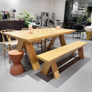 Bàn ghế Bắc Âu Bàn ăn Italy bằng gỗ nguyên khối Bàn dài Bàn cà phê Bàn ăn gia đình Bàn gỗ hình chữ nhật nhà hàng đàm phán Bàn ghế - Hình 4