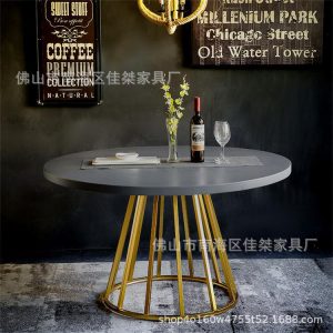 Bàn ghế Bắc Âu Bàn Ăn Tròn Bàn Nhà phòng nhỏ Bàn Ăn Sắt Rèn Bàn Đàm Phán C348 - Hình 4