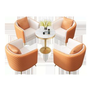 Bàn ghế Bắc Âu Bàn ghế sofa nhiều chỗ sảnh khách sạn giải trí đàm phán sofa quán cà phê quán trà sữa ghế sofa - Hình 4