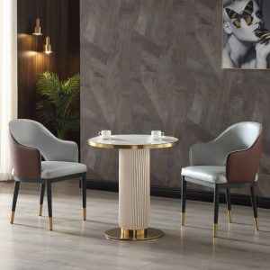 Bàn ghế Bắc Âu bằng đá cẩm thạch Bàn tròn nhỏ hiện đại Bàn ăn sang trọng quán cà phê Bàn bán hàng văn phòng khách sạn đàm phán Bàn ghế - Hình 4