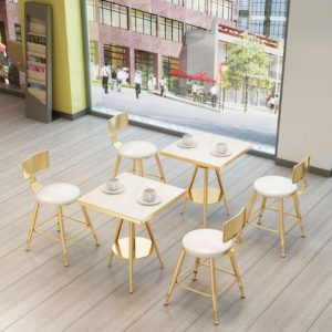 Bàn ghế Bắc Âu Cafe Lưới Đỏ Đơn Giản Tươi Ban Công Sắt Nghệ Thuật Uống Lạnh Bánh Tráng Miệng Ăn Nhẹ Quán Trà Sữa Bàn Ghế - Hình 2