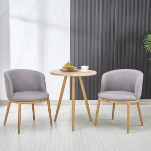 Bàn ghế Bắc Âu đàm phán Bàn ăn và ghế giả gỗ nguyên khối hiện đại ban công phòng nhỏ giải trí sáng tạo ghế quán trà sữa - Hình 3