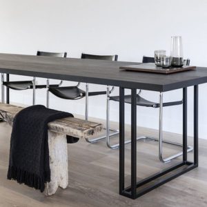 Bàn ghế Bắc Âu đơn giản Bàn ăn gỗ đặc phong cách cổ điển sắt rèn nhà hàng khách sạn cafe Bàn hình chữ nhật làm bằng gỗ cũ Bàn dài
