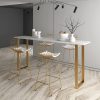 Bàn ghế Bắc Âu đơn giản Bàn ghế quầy bar bằng đá cẩm thạch nhà dựa vào tường Bàn cao quầy bar cà phê lưới màu đỏ Quán trà sữa Bàn ghế phân