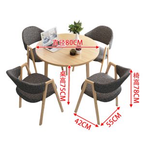 Bàn ghế Bắc Âu đơn giản giản dị Bàn tròn nhỏ đàm phán Bàn ghế văn phòng tiếp khách Bàn tiếp tân cà phê quán trà sữa Bàn ăn - Hình 2