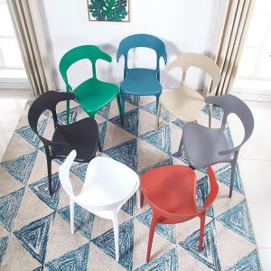Bàn ghế Bắc Âu Ghế Nhựa Đơn Giản Văn Phòng Hiện Đại Lưng Ghế Nhà Bàn Ăn Sáng Tạo Ghế Café Thường Ghế Sừng - Hình 2