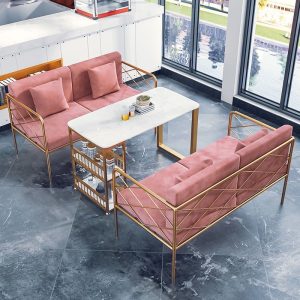 Bàn ghế Bắc Âu giản dị sắt rèn lưới đỏ cafe thanh làm đẹp sofa ghế tráng miệng nhà hàng quán trà sữa Bàn ghế - Hình 2