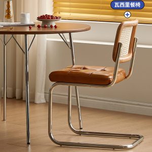 Bàn ghế Bắc Âu Gỗ Anh Đào Tròn Bàn Ghế gia đình Nhỏ Ăn Bàn Tròn Phòng Khách Bàn Ăn Bằng Thép Không Gỉ - Hình 4