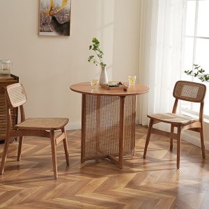 Bàn ghế Bắc Âu Gỗ Chắc Chắn Bàn Tròn Mây Wabi Sabi Phong Cách Homestay Cafe Nhà Hàng Thức Ăn Nhanh Quán Trà Sữa Ban Công Bàn Ghế Giải Trí - Hình 2