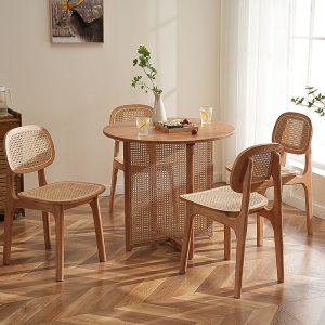 Bàn ghế Bắc Âu Gỗ Chắc Chắn Bàn Tròn Mây Wabi Sabi Phong Cách Homestay Cafe Nhà Hàng Thức Ăn Nhanh Quán Trà Sữa Ban Công Bàn Ghế Giải Trí - Hình 3