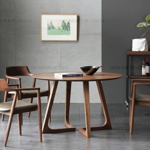 Bàn ghế Bắc Âu Gỗ Chắc Chắn Nhà Ăn Bàn Ghế Món Ăn Phương Tây Quán Cà Phê Tiếp Đàm Đàm Phán Bàn Tròn Nhà gia đình Lớn Và Nhỏ Bàn Cà Phê - Hình 2