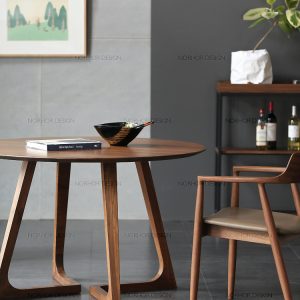 Bàn ghế Bắc Âu Gỗ Chắc Chắn Nhà Ăn Bàn Ghế Món Ăn Phương Tây Quán Cà Phê Tiếp Đàm Đàm Phán Bàn Tròn Nhà gia đình Lớn Và Nhỏ Bàn Cà Phê