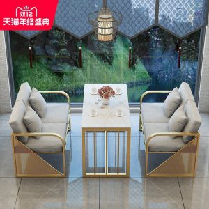 Bàn ghế Bắc Âu Hiện Đại Trà Sữa Nhà Hàng Cửa Hàng Quần Áo Quán Cà Phê Đàm Phán Ghế Sofa Bàn Ghế - Hình 2