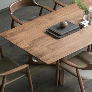 Bàn ghế Bắc Âu Italy Bàn ghế ăn bằng gỗ nguyên khối nhà hàng quán cà phê Bàn dài phòng nhỏ Bàn ăn và ghế Bàn đàm phán - Hình 3