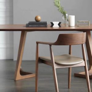 Bàn ghế Bắc Âu Italy Bàn ghế ăn bằng gỗ nguyên khối nhà hàng quán cà phê Bàn dài phòng nhỏ Bàn ăn và ghế Bàn đàm phán - Hình 4
