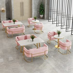 Bàn ghế Bắc Âu Món Tráng Miệng Cafe Đàm Phán Bàn Quán Trà Sữa Khu Giải Trí Đơn Giản Ghế Bàn Ghế Sofa Sắt Bàn Trà - Hình 2