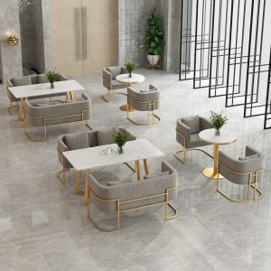 Bàn ghế Bắc Âu Món Tráng Miệng Cafe Đàm Phán Bàn Quán Trà Sữa Khu Giải Trí Đơn Giản Ghế Bàn Ghế Sofa Sắt Bàn Trà