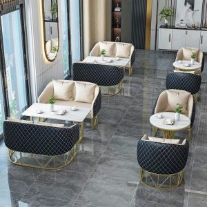 Bàn ghế Bắc Âu Nhà Hàng Tây Ghế Sofa Sảnh Khách Sạn Đàm Phán Bàn Ăn Đá Cẩm Thạch Quán Cafe Quán Trà Sữa Bàn Ghế - Hình 4