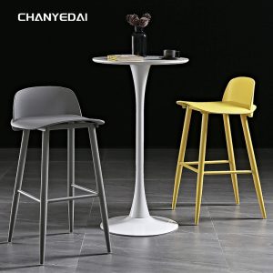 Bàn ghế Bắc âu nhà thiết kế lưng trong suốt lưới đỏ ghế bar quầy bar phía trước quán cà phê quán trà sữa cao ghế đẩu quầy bar - Hình 2