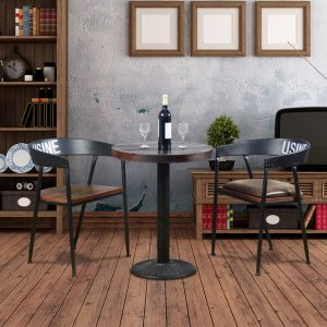 Bàn ghế Bắc Âu Phong Cách Công Nghiệp Gỗ Chắc Chắn Bàn Tròn Nhỏ Nhạc Thanh Trà Nhà Hàng Cafe Giải Trí Gỗ Chắc Chắn Bàn Ăn Tròn - Hình 4
