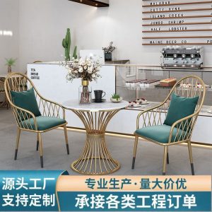 Bàn ghế Bắc Âu phòng khách ban công giải trí Bàn ghế sang trọng sắt rèn ghế sofa đơn cafe khu vực nghỉ ngơi 1 Bàn 4 ghế - Hình 2