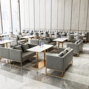 Bàn ghế Bắc Âu Quán Trà Sữa Đá Cẩm Thạch Bàn Ghế Cafe Món Tráng Miệng Quán Đơn Giản Thông Thường Bàn Ghế Sofa - Hình 2