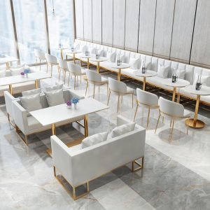 Bàn ghế Bắc Âu quán trà sữa đơn giản ghế sofa Bàn ghế cà phê cửa hàng tráng miệng nhà hàng phương Tây giải trí thanh đồ nội thất phòng ăn - Hình 3