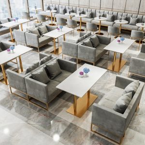 Bàn ghế Bắc Âu quán trà sữa đơn giản ghế sofa Bàn ghế cà phê cửa hàng tráng miệng nhà hàng phương Tây giải trí thanh đồ nội thất phòng ăn - Hình 4