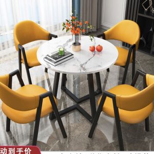 Bàn ghế Bắc Âu sang trọng đàm phán Bàn ghế bộ phận bán hàng Lễ tân giản dị hiện đại quán cà phê trà sữa Bàn tròn nhỏ - Hình 2