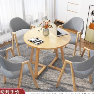 Bàn ghế Bắc Âu sang trọng đàm phán Bàn ghế bộ phận bán hàng Lễ tân giản dị hiện đại quán cà phê trà sữa Bàn tròn nhỏ