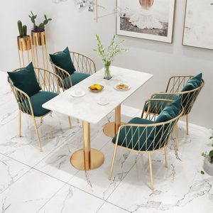 Bàn ghế Bắc Âu sang trọng ghế sofa sắt rèn Internet nổi tiếng quán cà phê Bàn ghế nhà máy bán hàng trực tiếp nhà hàng Bàn đá cẩm thạch - Hình 2