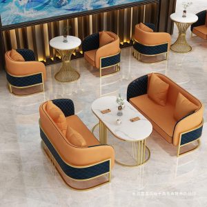 Bàn ghế Bắc Âu sang trọng họp khách tiếp khách sofa bán hàng tòa nhà tiếp tân đàm phán Bàn ghế khách sạn quán cà phê ghế thư giãn - Hình 3