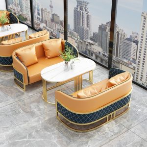 Bàn ghế Bắc Âu sang trọng quán cà phê quán trà sữa giải trí đàm phán khách sạn thẩm mỹ viện danh thiếp ghế sofa Bàn ghế - Hình 2