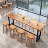 Bàn ghế Bắc Âu Sắt Rèn Thanh Bàn Ghế Quán Trà Sữa Cao Bàn Cafe Nhà Hàng Gỗ Dài Hẹp Bàn