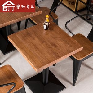 Bàn ghế Bạch kim Úc Bàn ăn phong cách công nghiệp kiểu Mỹ và ghế quán trà sữa quán cà phê Bàn ăn gia đình bằng sắt rèn Bàn ăn nhà hàng Bàn ăn gỗ đặc - Hình 2