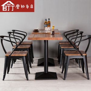 Bàn ghế Bạch kim Úc Bàn ăn phong cách công nghiệp kiểu Mỹ và ghế quán trà sữa quán cà phê Bàn ăn gia đình bằng sắt rèn Bàn ăn nhà hàng Bàn ăn gỗ đặc - Hình 4