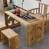 Bàn ghế cà phê khuếch tán cây du cũ bảng điều khiển cửa cổ điển đăng nhập sáu người tám người mười người Bàn cà phê Bàn ăn