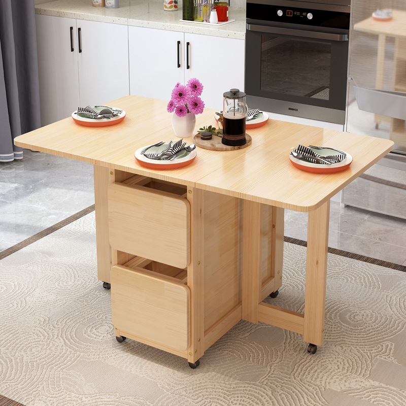 Bàn ghế Các nhà sản xuất bán buôn Bàn ăn gỗ rắn nhà phòng nhỏ đa chức năng Bàn ăn hình chữ nhật có thể thu vào di động hiện đại - Hình 3 Bàn ghế Các nhà sản xuất bán buôn Bàn ăn gỗ rắn nhà phòng nhỏ đa chức năng Bàn ăn hình chữ nhật có thể thu vào di động hiện đại - Hình 3