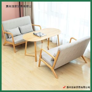 Bàn ghế Cafe ghế sofa gỗ giải trí bằng gỗ đặc tráng miệng quán trà sữa Bàn ghế văn phòng tiếp khách và đàm phán đôi - Hình 2