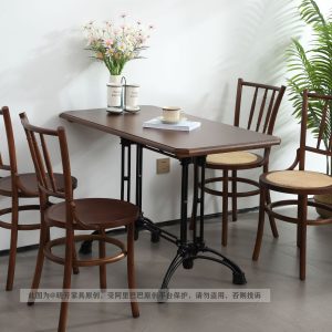 Bàn ghế cafe phong cách cổ điển món tráng miệng kiểu Pháp ghế làm bánh quán trà sữa Ghế mây Mỹ Bàn thương mại - Hình 2