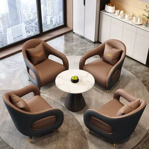 Bàn ghế cafe sang trọng hiện đại văn phòng bán hàng Bàn bàn đàm phán 4 ghế Bàn tròn nhỏ - Hình 2